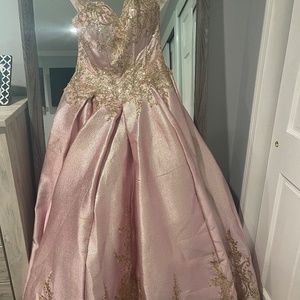 Pink & Gold Ball Gown - Sweet Sixteen Dress